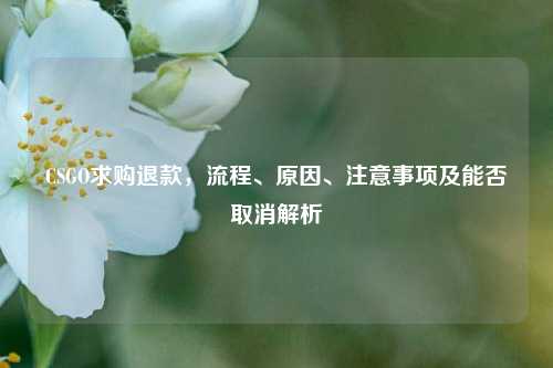 CSGO求购退款，流程、原因、注意事项及能否取消解析