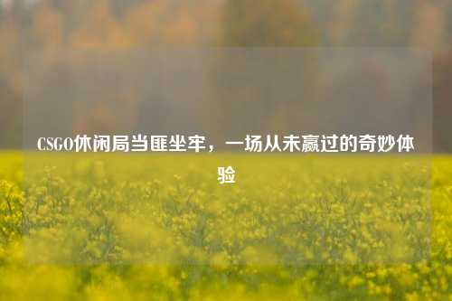 CSGO休闲局当匪坐牢，一场从未赢过的奇妙体验