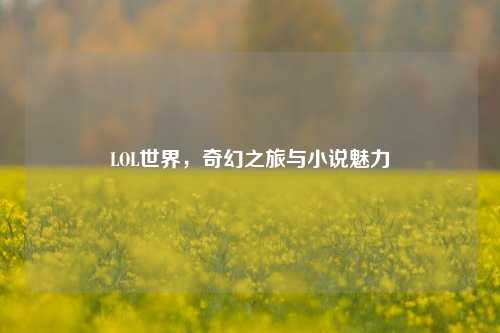 LOL世界，奇幻之旅与小说魅力
