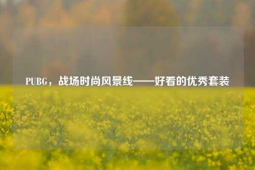 PUBG，战场时尚风景线——好看的优秀套装