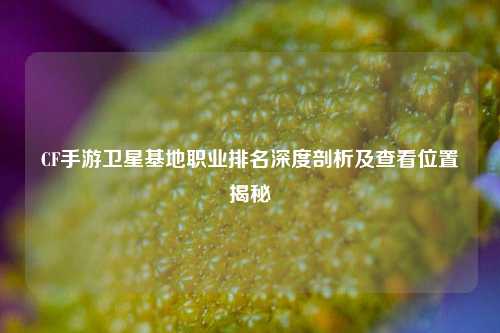CF手游卫星基地职业排名深度剖析及查看位置揭秘