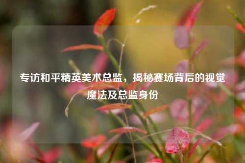 专访和平精英美术总监，揭秘赛场背后的视觉魔法及总监身份