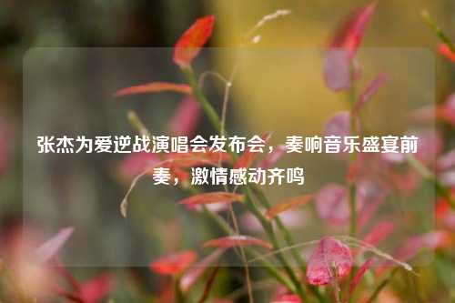张杰为爱逆战演唱会发布会，奏响音乐盛宴前奏，激情感动齐鸣