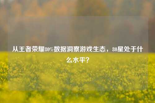 从王者荣耀80%数据洞察游戏生态，80星处于什么水平？