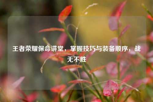 王者荣耀保命讲堂,掌握技巧与装备顺序,战无不胜