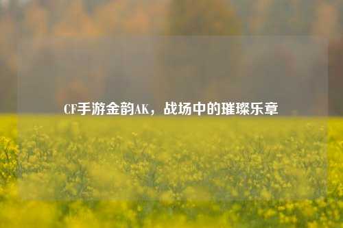 CF手游金韵AK,战场中的璀璨乐章