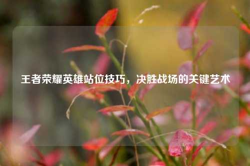 王者荣耀英雄站位技巧,决胜战场的关键艺术