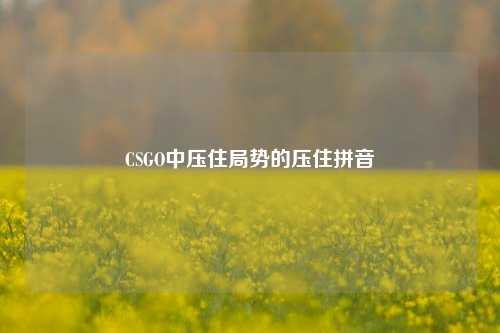 CSGO中压住局势的压住拼音