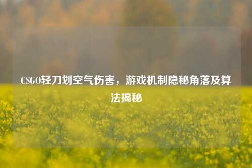 CSGO轻刀划空气伤害,游戏机制隐秘角落及算法揭秘