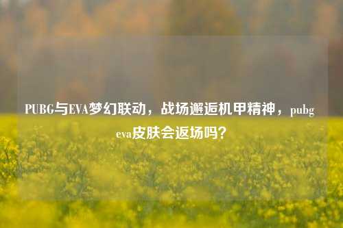 PUBG与EVA梦幻联动,战场邂逅机甲精神,pubg eva皮肤会返场吗?