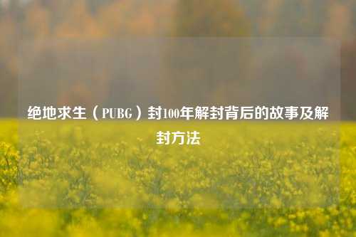 绝地求生（PUBG）封100年解封背后的故事及解封方法