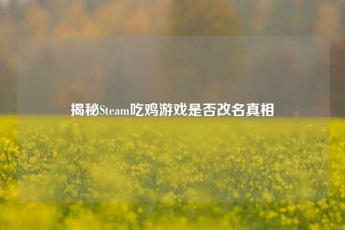 揭秘Steam吃鸡游戏是否改名真相