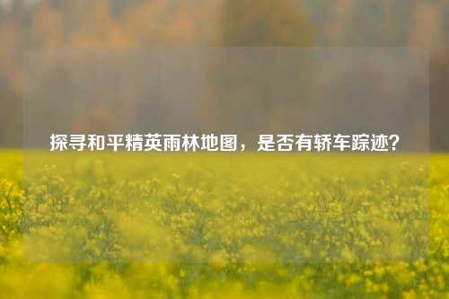 探寻和平精英雨林地图，是否有轿车踪迹？