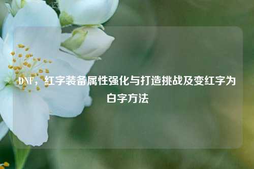 DNF,红字装备属性强化与打造挑战及变红字为白字方法