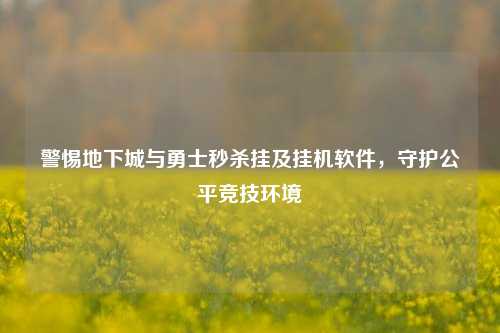 警惕地下城与勇士秒杀挂及挂机软件，守护公平竞技环境
