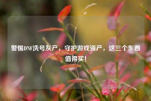 警惕DNF洗号灰产,守护游戏资产,这三个东西值得买!