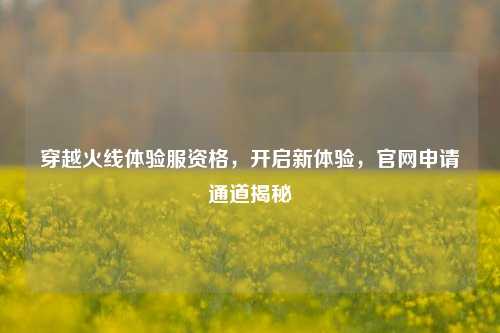 穿越火线体验服资格,开启新体验,官网申请通道揭秘