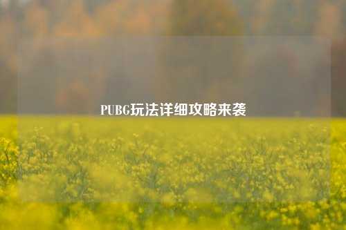 PUBG玩法详细攻略来袭