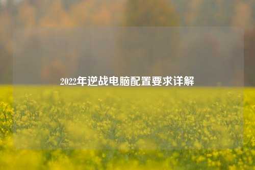2022年逆战电脑配置要求详解