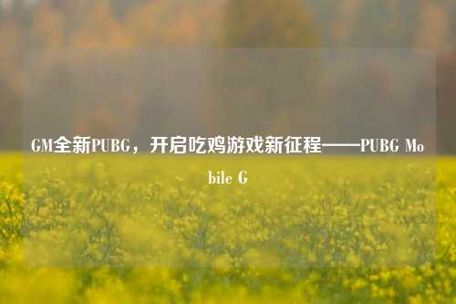 GM全新PUBG,开启吃鸡游戏新征程——PUBG Mobile G