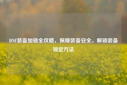 DNF装备加锁全攻略，保障装备安全，解锁装备锁定方法