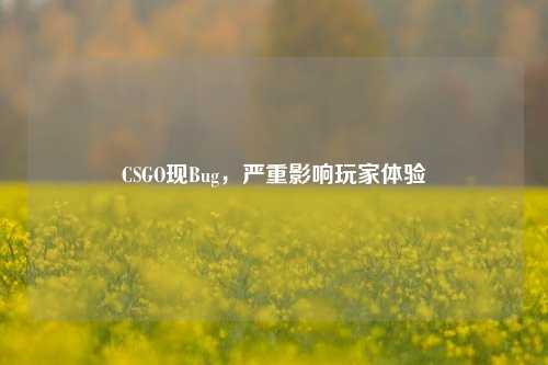 CSGO现Bug,严重影响玩家体验