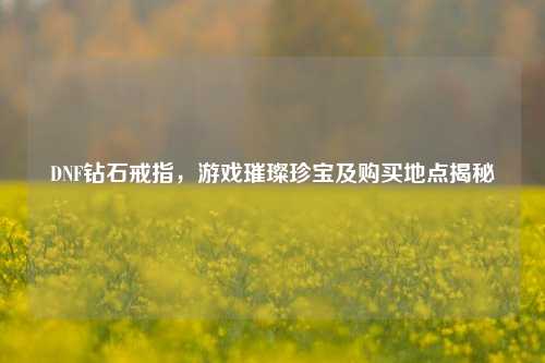 DNF钻石戒指，游戏璀璨珍宝及购买地点揭秘