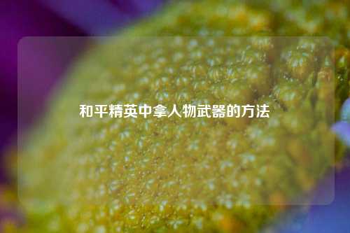 和平精英中拿人物武器的方法