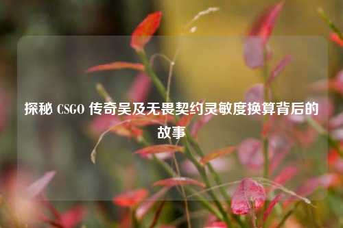 探秘 CSGO 传奇吴及无畏契约灵敏度换算背后的故事