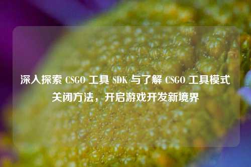 深入探索 CSGO 工具 SDK 与了解 CSGO 工具模式关闭方法,开启游戏开发新境界