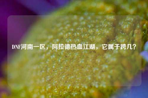 DNF河南一区,阿拉德热血江湖,它属于跨几?