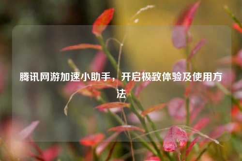 腾讯网游加速小助手，开启极致体验及使用方法