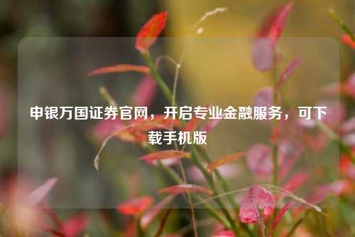 申银万国证券官网,开启专业金融服务,可下载手机版