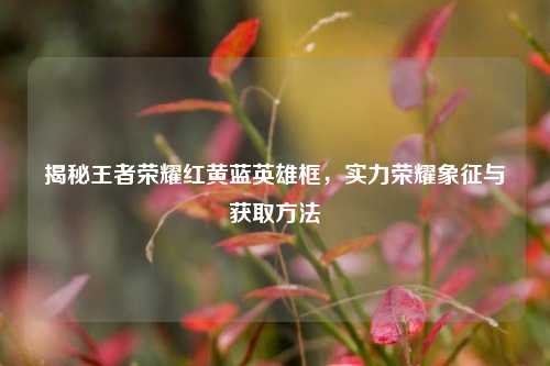 揭秘王者荣耀红黄蓝英雄框，实力荣耀象征与获取方法