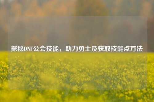 探秘DNF公会技能，助力勇士及获取技能点方法