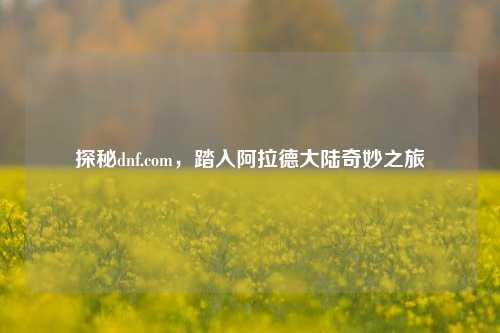 探秘dnf.com，踏入阿拉德大陆奇妙之旅