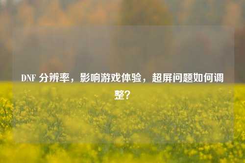 DNF 分辨率，影响游戏体验，超屏问题如何调整？