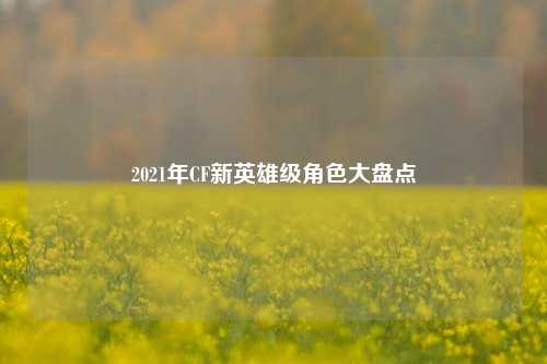 2021年CF新英雄级角色大盘点