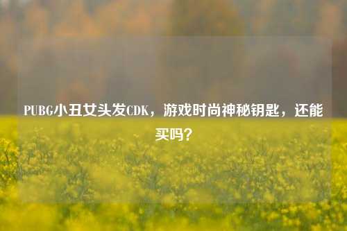 PUBG小丑女头发CDK，游戏时尚神秘钥匙，还能买吗？