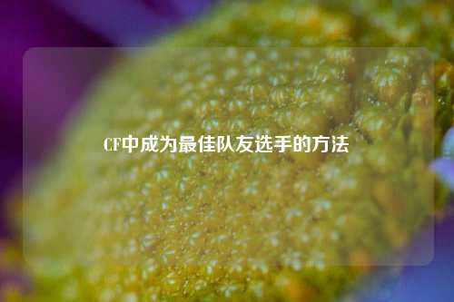 CF中成为最佳队友选手的方法