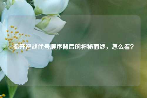 揭开逆战代号顺序背后的神秘面纱，怎么看？