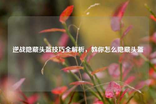 逆战隐藏头盔技巧全解析,教你怎么隐藏头盔
