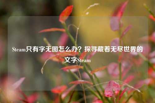 Steam只有字无图怎么办?探寻藏着无尽世界的文字Steam