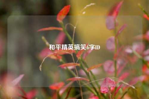 和平精英搞笑6字ID