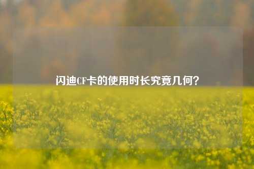 闪迪CF卡的使用时长究竟几何？