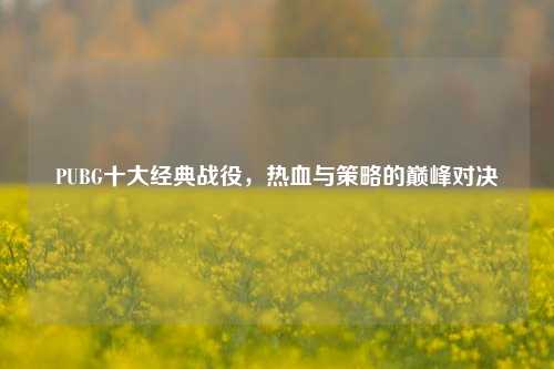 PUBG十大经典战役,热血与策略的巅峰对决