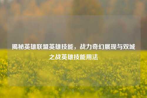 揭秘英雄联盟英雄技能,战力奇幻展现与双城之战英雄技能用法