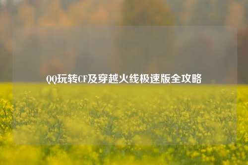 QQ玩转CF及穿越火线极速版全攻略