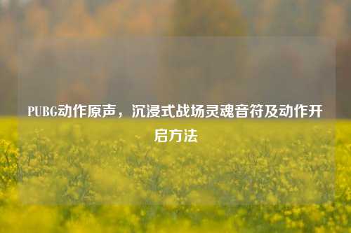 PUBG动作原声，沉浸式战场灵魂音符及动作开启方法