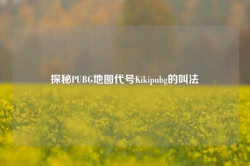 探秘PUBG地图代号Kikipubg的叫法